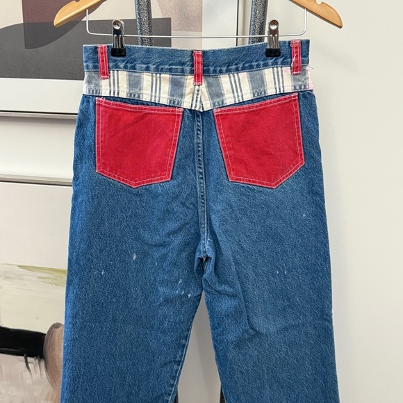 Niki-Lee California Patriotic Patch Pattern 90s Jeans - Picture 7 of 12